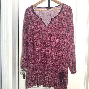 Tommy Hilfiger Pink and Purple Floral Tunic